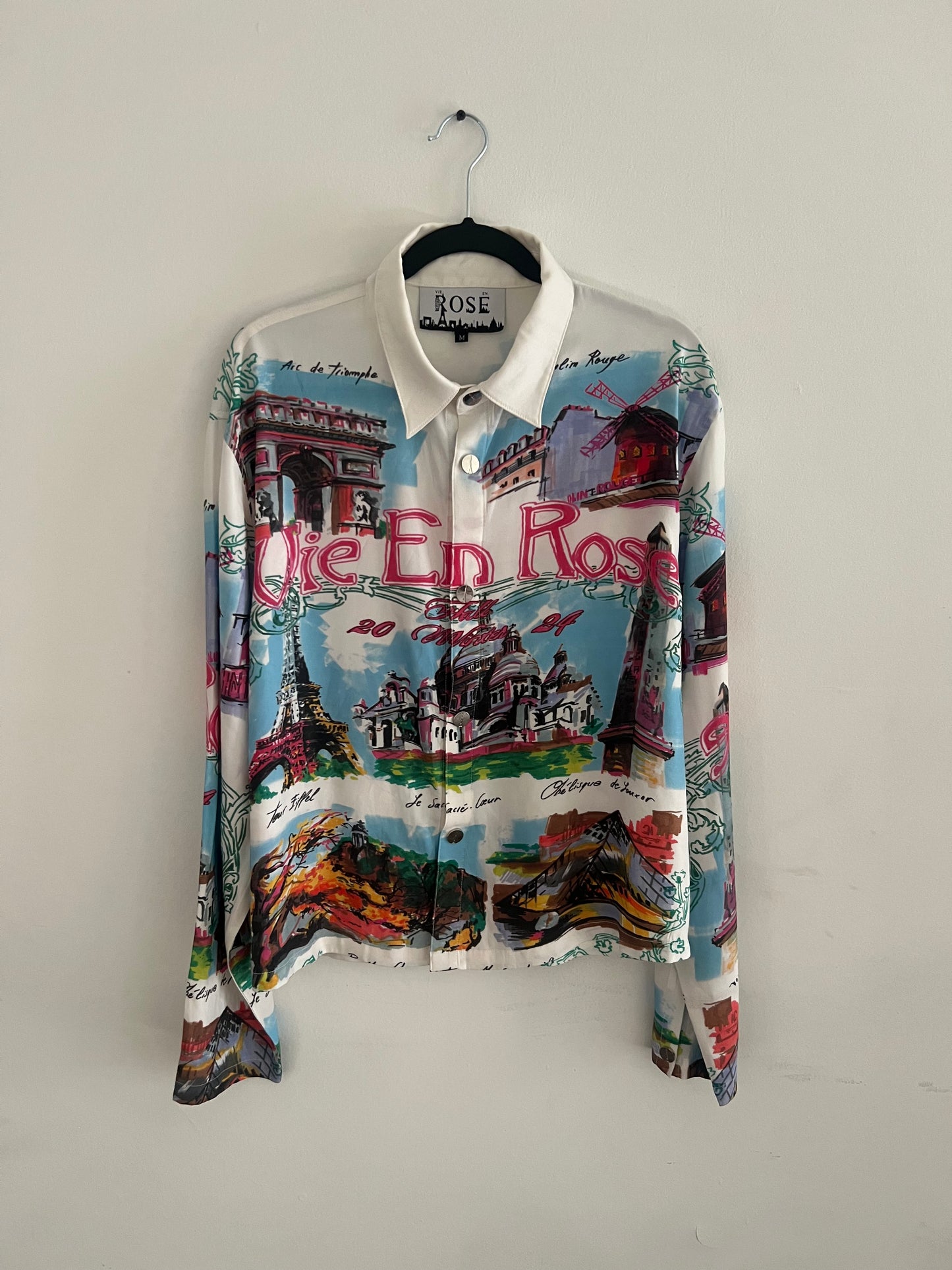 Paris Map Button Up Shirt